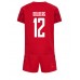 Günstige Dänemark Kasper Dolberg #12 Babykleidung Heim Fussballtrikot Kinder WM 2022 Kurzarm (+ kurze hosen)